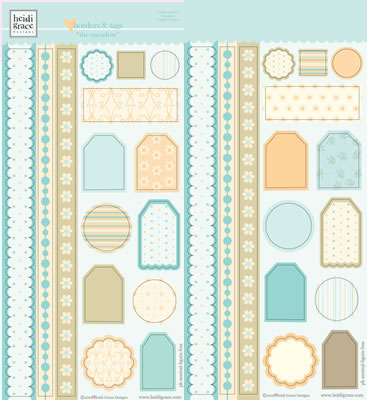 Heidi Grace - The Meadow - Chipboard Borders & Tags with Glitter  (sold in 3's)